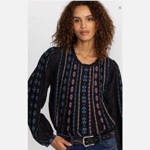 NWT Johnny Was Calico Blouse in Black; size small